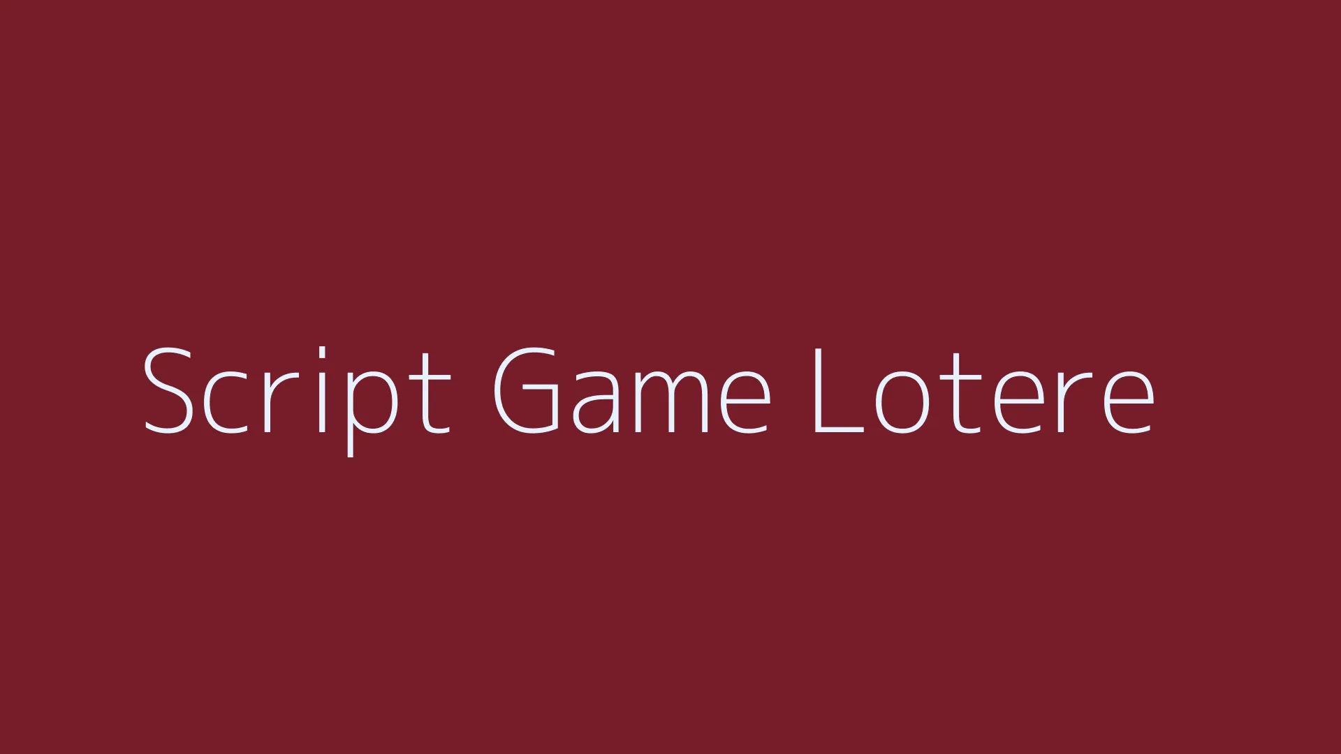 Script Game Lotere