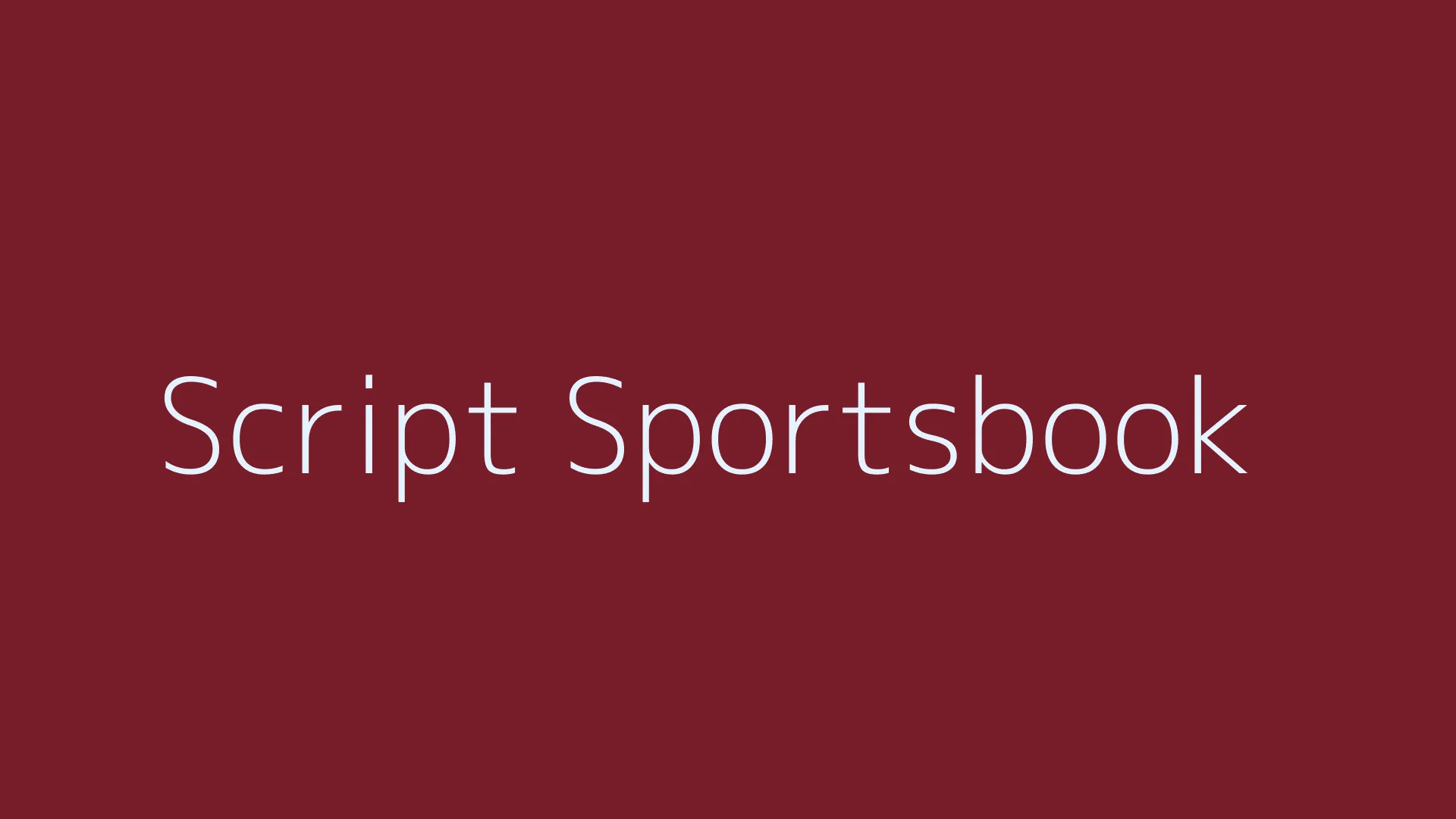 Script Sportsbook