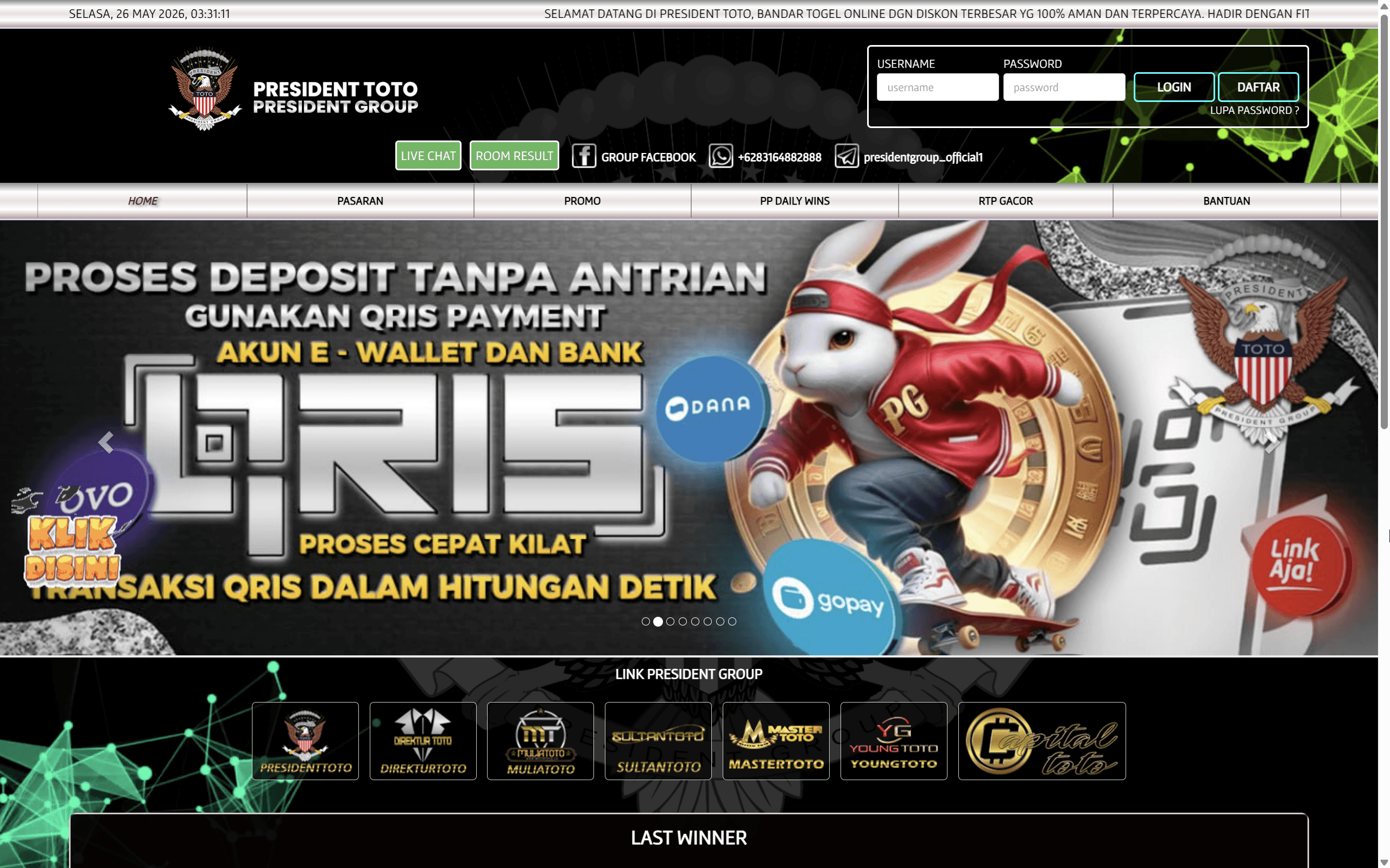 Script Web Slot President Pro - Casino Online Multi Template