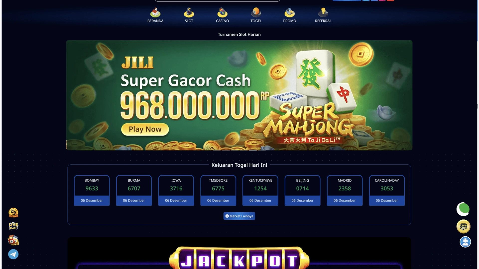 Demo Fitur Lengkap Panel Admin Web Slot & Casino Online